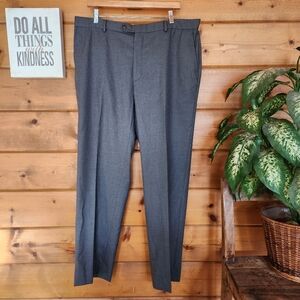 Joseph & Feiss Gray Wrinkle Resistant Classic Fit Wool Blend Dress Pant 38 X 32"